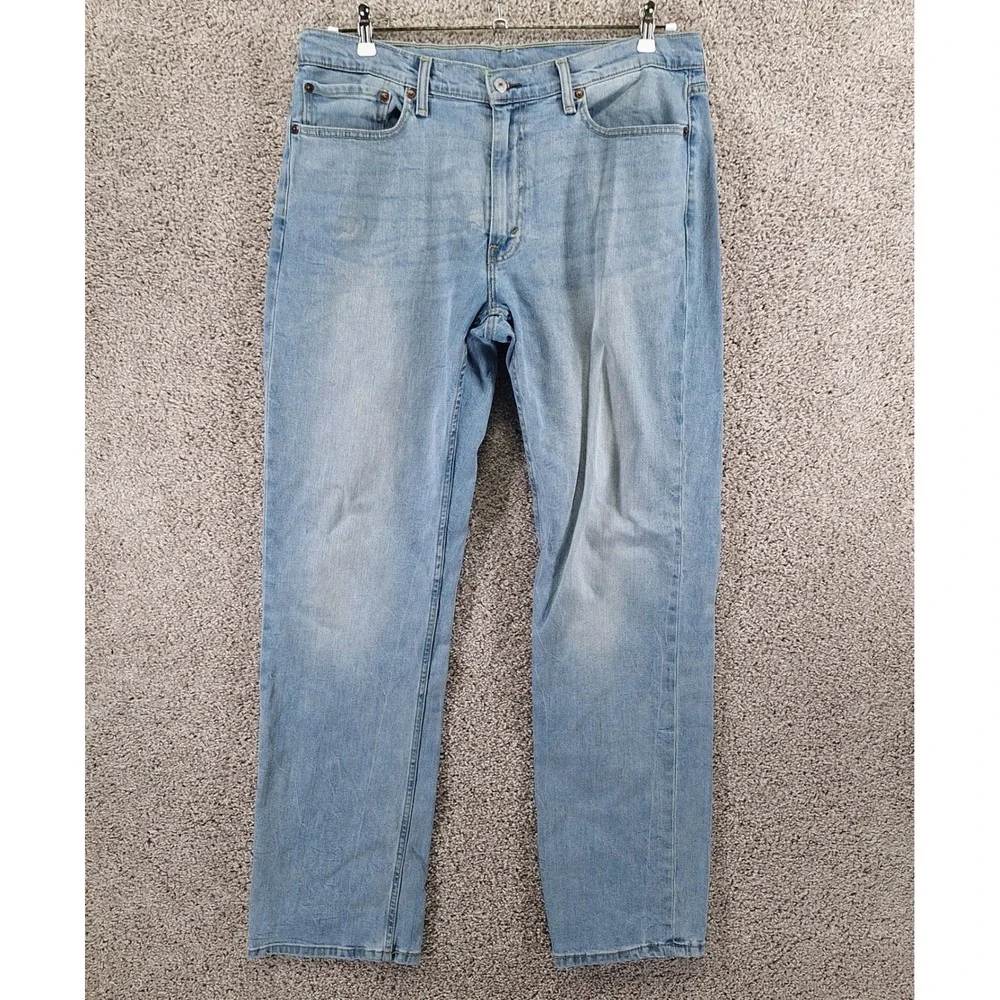 Levi Jeans Mens 36x34 (Fits 37x33) Light Wash 514 Straight Casual Streetwear
